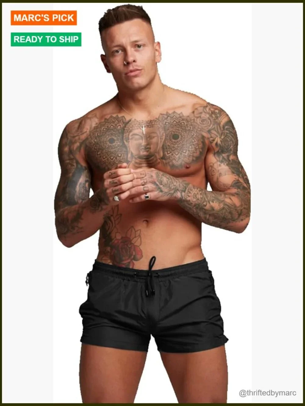 Mens Swim Trunks Quick Dry with Zipper Pockets Large
